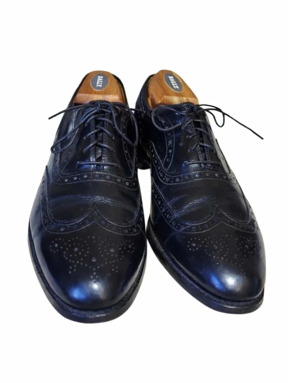 Johnston & Murphy Black Leather Aristocraft Vintage wingtip oxford dress shoes